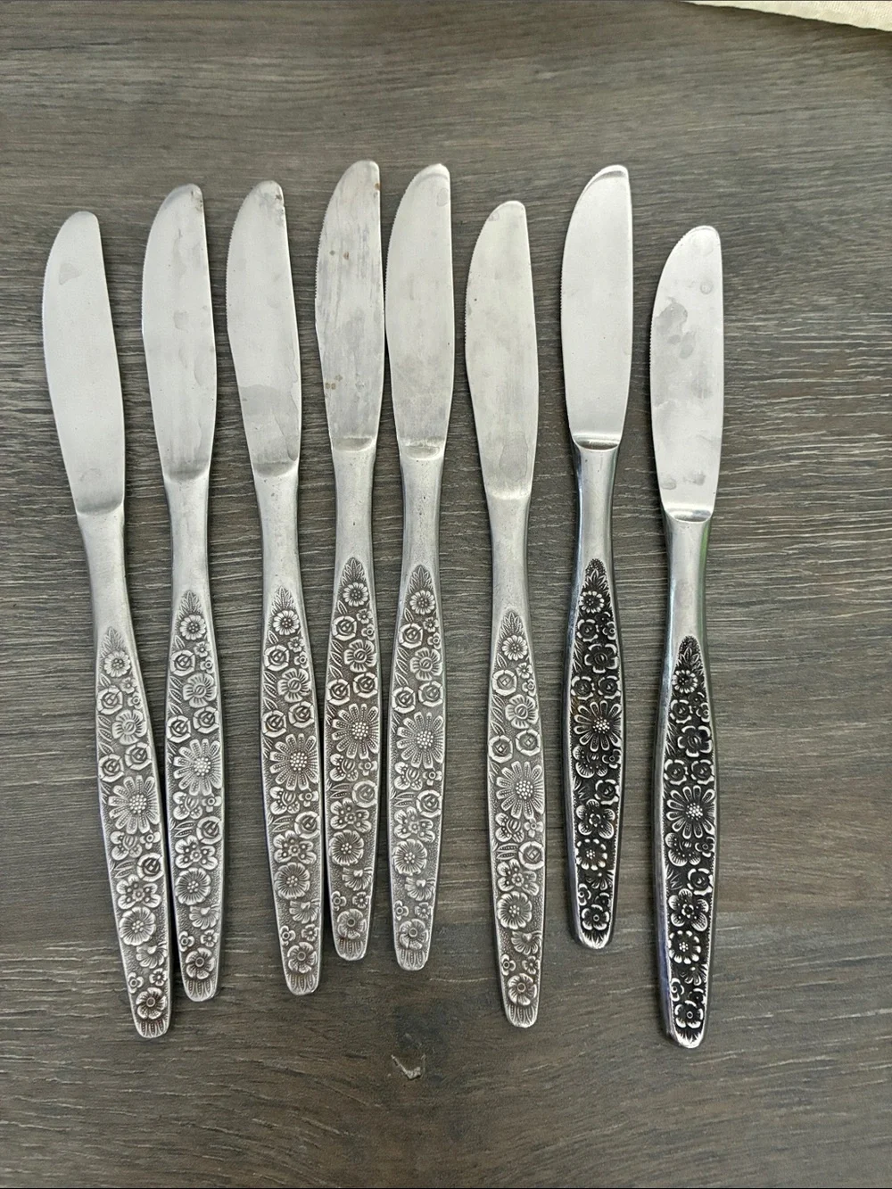 Vintage Interpur Jardinera Daisy and Floral Stainless Steel Japan Flatware